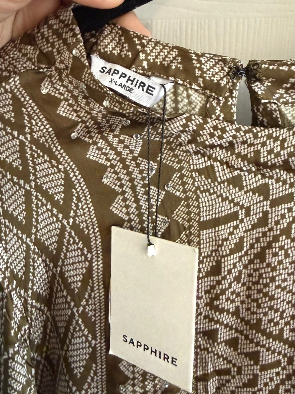 Sapphire NWT Olive Green Embellished Tunic & Pants Set: Size XL 2-Piece